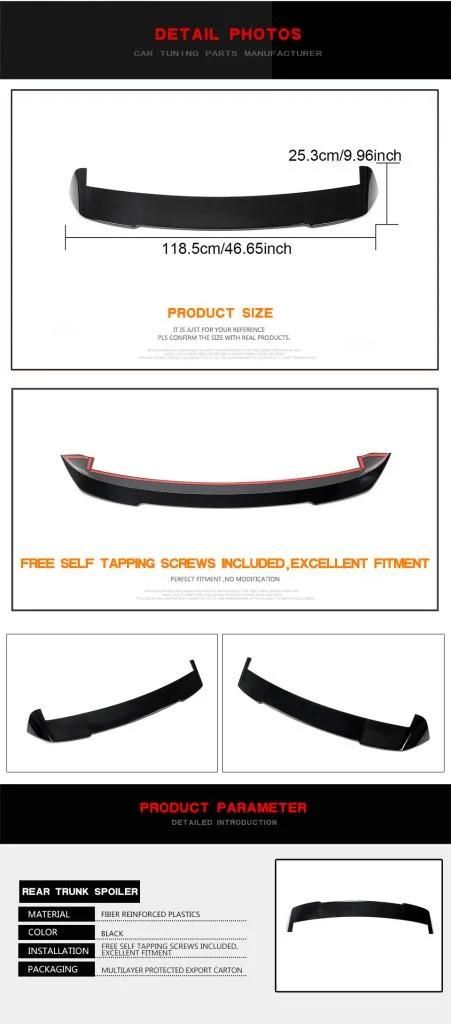 FRP Rear Trunk Spoiler Glossy Black for Hyundai Venue 2020