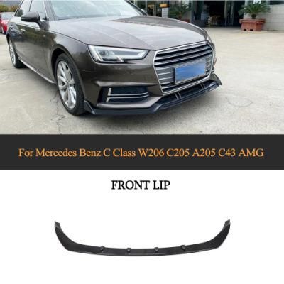 Carbon Fiber W205 S205 C205 A205 Front Lip for Mercedes Benz C Class C43 Amg 2D 4D 2020-2021