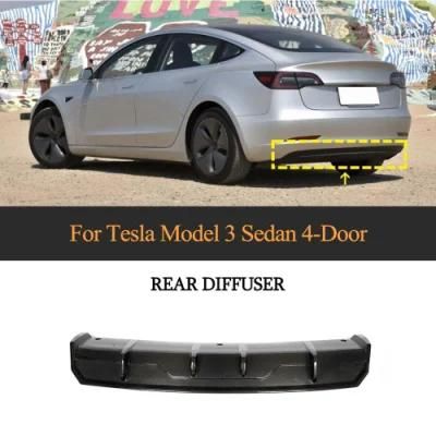 Carbon Fiber Rear Bumper Diffuser for Tesla Model 3 Sedan 4-Door 2016-2019