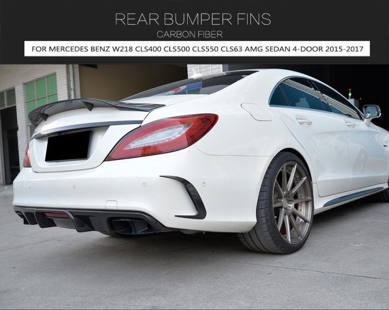 Carbon Fiber Rear Bumper Vents Trim for Mercedes Benz W218 Cls400 Cls500 Cls550 Cls63 Amg 15-17 (Fits: W218)
