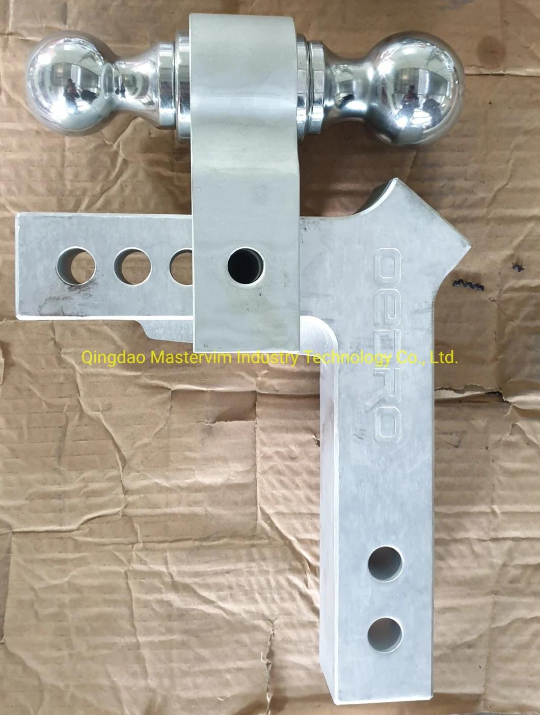 15000lb Aluminum Adjustable Trailer Tow Hitch Dual Ball 2 5/16" Mount 2-Inch Receiver 6-Inch Drop
