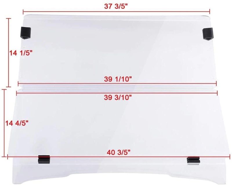 Impact Resistant Clear Transparent Acrylic Folding Split Club Car Golf Cart Windshield for Drive 2 Golf Cart