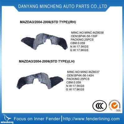 Car Body Parts Auto Accessory Car Spare Part Front Fender Inner Liner Fender for Mazda 6 2002-2006