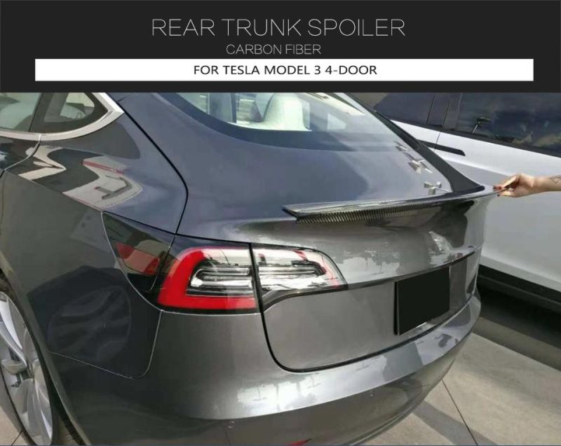 Carbon Fiber Rear Trunk Spoiler for Tesla Model 3 4-Door 2016-2018