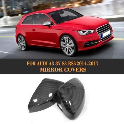 1pair Replacement Carbon Fibre Mirror Covers for Audi A3 8V S3 RS3 2012-2015