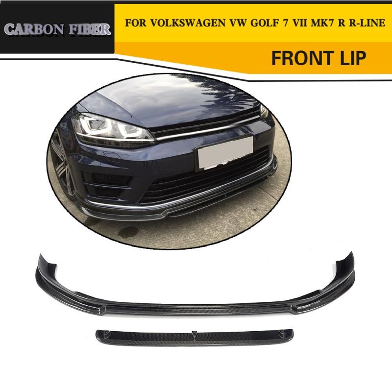 Carbon Fiber Car Front Bumper Lip for Volkswagen VW Golf 7 VII Mk7 R R-Line 2014-2017