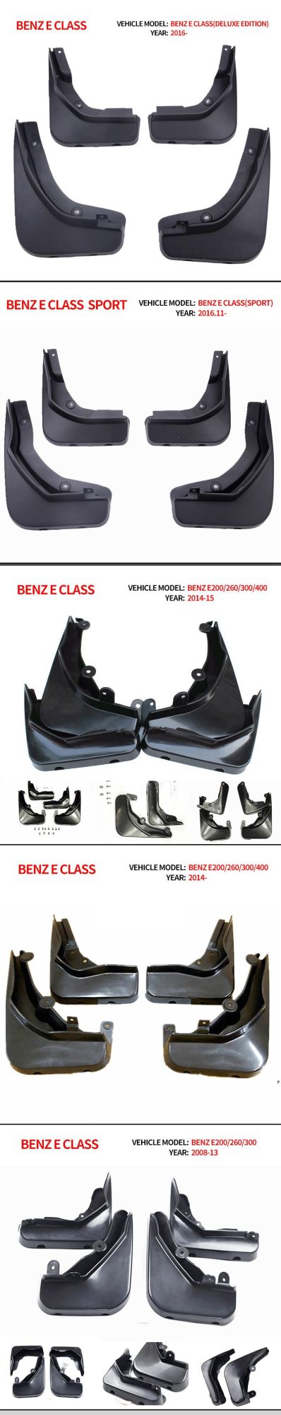 Auto Parts Car Wheel Protect Mud Flaps Kit for Benz E Class Fender Splash Guard