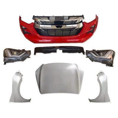 Car Front Rear Bumper Modified Facelift Wide Conversion Body Kit Bodykit for Isuzu Dmax 2016-2019 Change Upgrade to 2021
