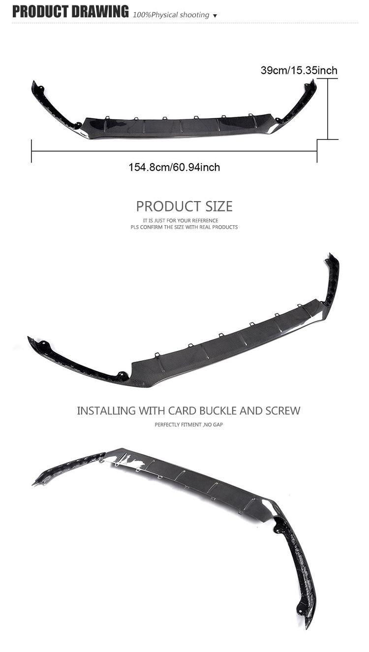 Carbon Fiber Front Lip Spoiler Body Kit for Ford Focus RS Hatchback 16-18