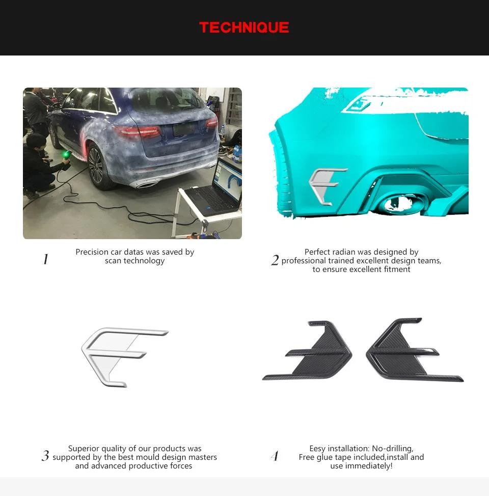 Carbon Fiber Rear Bumper Fins for Audi RS7 Sportback Hatchback 4-Door 2020-2021