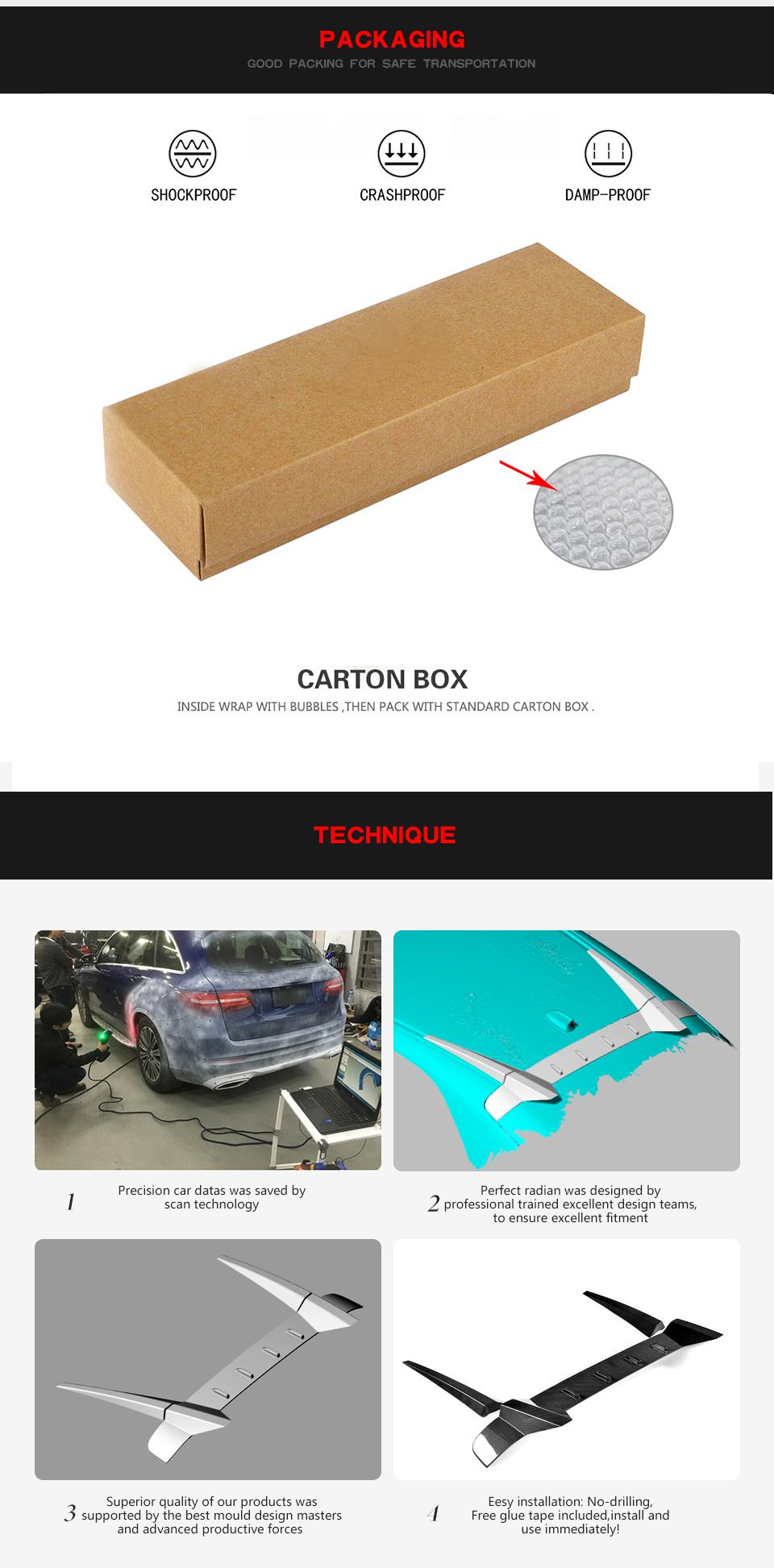 Carbon Fiber Rear Roof Spoiler Wing for Honda Civic New Type-R Style 2015-2016