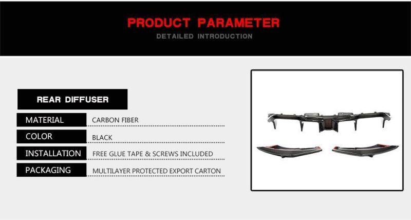 for BMW M2 Carbon Fiber Rear Diffuser with LED Light Coupe 2-Door 2016-2019