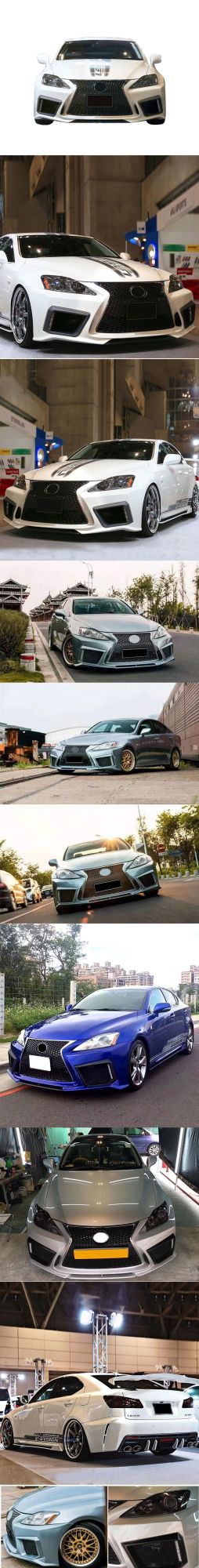 for Lexus Is250 Is300 Is350 2006-2012 Auto Front and Rear Bumper Body Kit Side Skirt