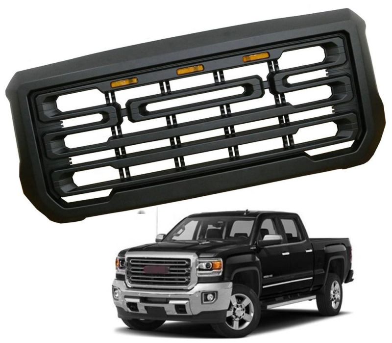 2019 Auto Replacement Grille Upgrade ABS Grill for Gmc Sierra 2500/3500 2015-2019 with Amber LED Lights