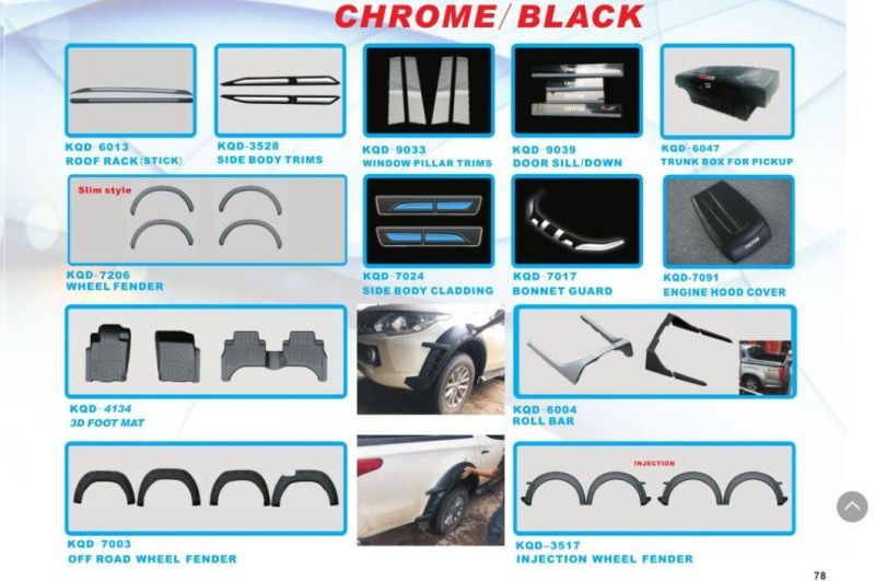 Car Accessories Chrome Rear Trunk Streamer for Jeep Mitsubishi Triton 2014