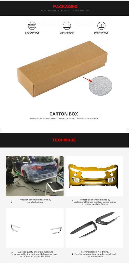 Carbon Fiber Front Bumper Canards for Maserati Levante S Sport Utility 4-Door 2016-2017