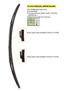 K-1019 Swg Type Curved Wiper Blades, Reliable Quality, OEM Wipers for V. W