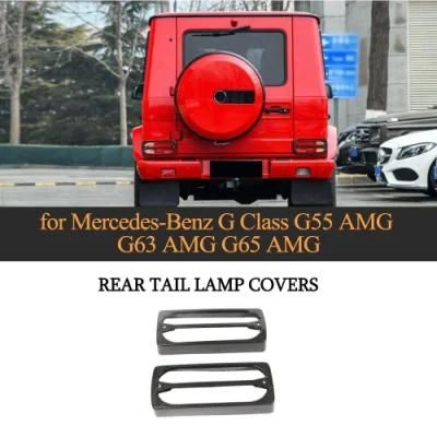 Carbon Fiber Rear Tail Lamp Covers Trims for Benz Mercedes G Class G55 G63 G65 Amg 2004-2018