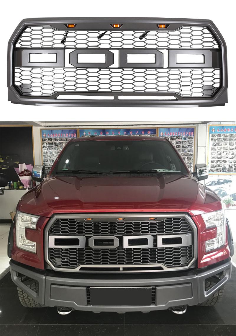 Grey Mesh Grille Fit for Ford F150 2015 2016 2017