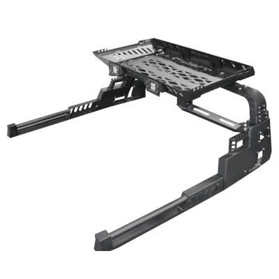 New Style Steel Pickup Roll Bar with Roof Rack LED Square Lights for Toyota Hilux Revo
