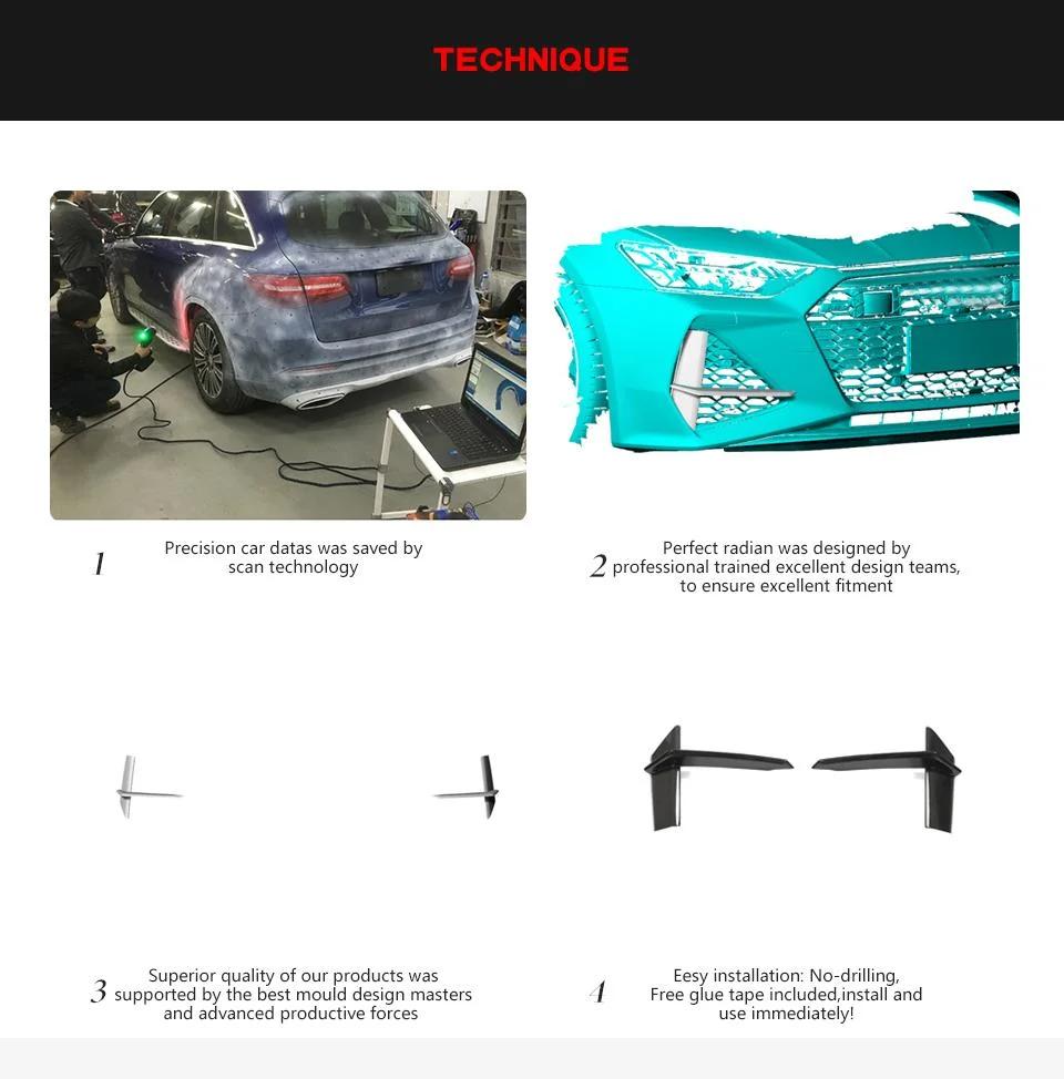 Carbon Fiber Front Bumper Scoop Trims for Audi RS7 Sportback Hatchback 4-Door 2020-2021