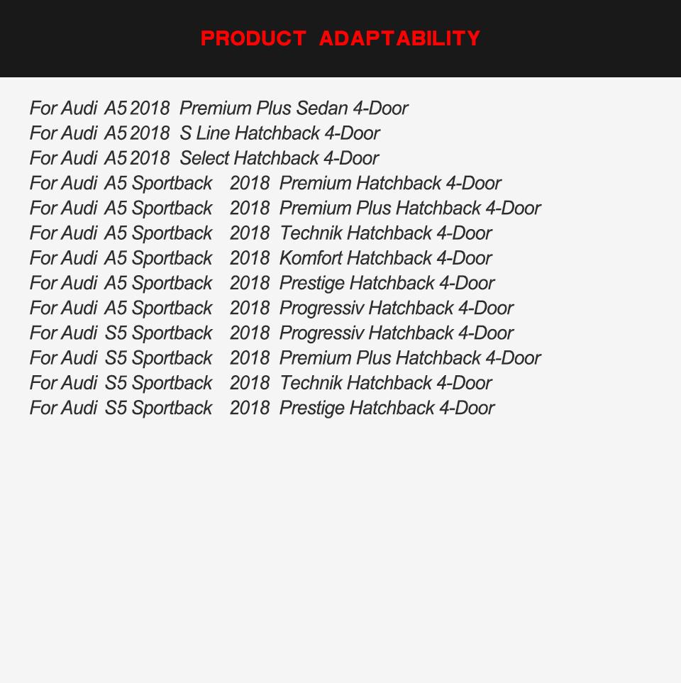 Carbon Fiber Side Skirt Extensions for Audi A5 S5 4-Door 2017-2019