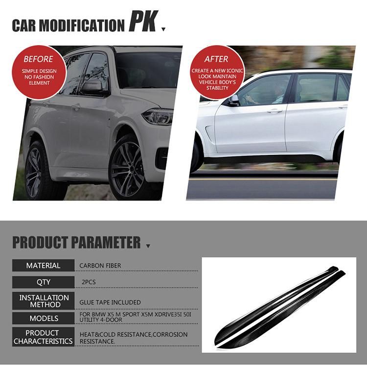 Carbon Fiber Side Skirts for BMW X5 F15 M-Sport 14-18