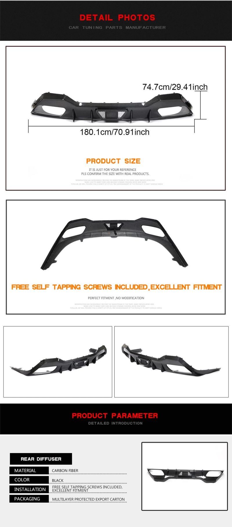 Carbon Fiber G16 Rear Diffuser for BMW 8 Series M850I Xdrive Gran Coupe 2018-2020 4D