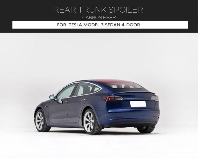 Carbon Fiber Rear Spoiler for Tesla Model 3 Sedan 4-Door