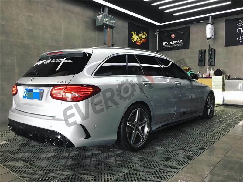 C43 Amg Rear Diffuser with Exhaust Pipes for Mercedes Benz W205 C Class 2015-2019