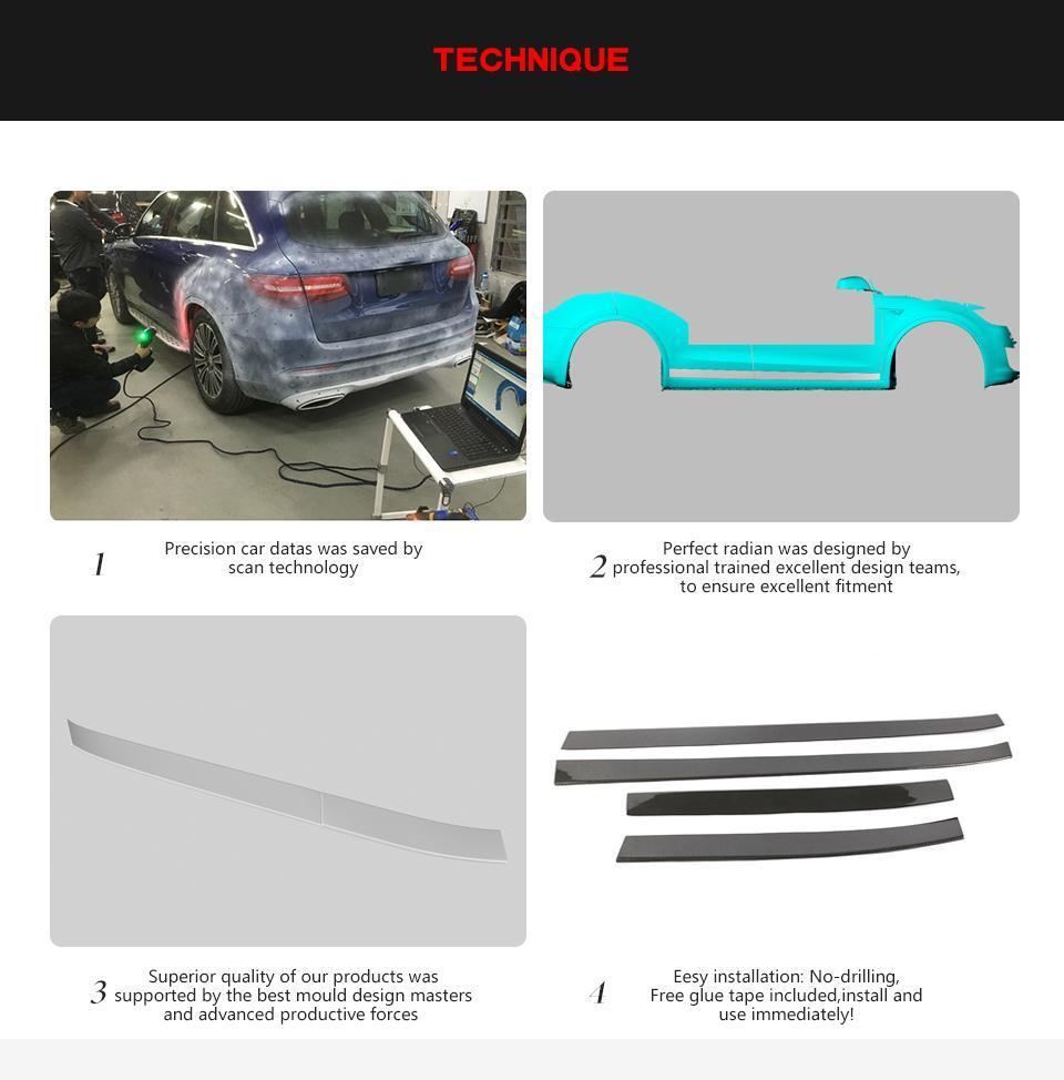 Carbon Fiber Car Side Door Decoration Trims for Tesla Model X 2016-2018