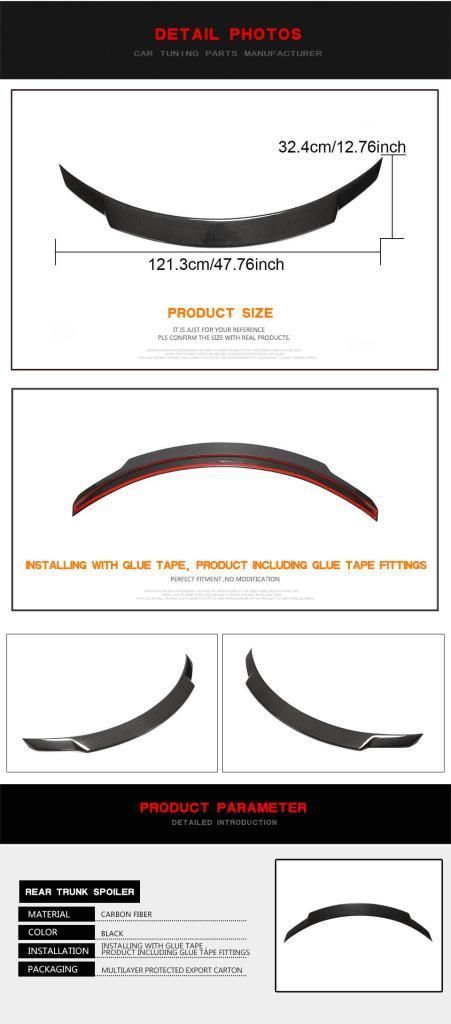Carbon Fiber Rear Trunk Spoiler for Mercedes Benz Cla Class C117 2013-2018