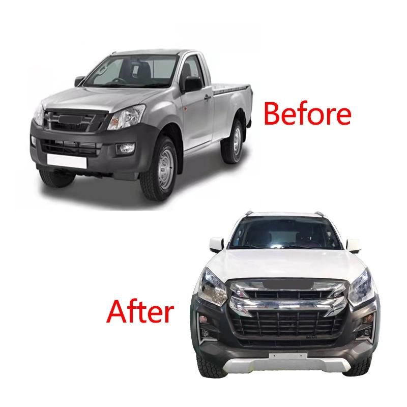 Car Front Rear Bumper Modified Facelift Wide Conversion Body Kit Bodykit for Isuzu D-Max 2012-2015 Change Upgrade to 2020 2021