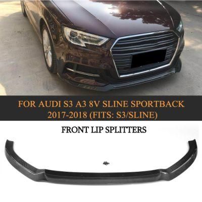 Carbon Fiber Front Bumper Lip for Audi S3 A3 8V Sline Sportback 2017-2018