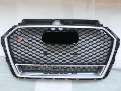 Car Automotive Exterior Parts Front/Rear Bumper with Crystal Grille Tuning for Audi A3 RS3 2017-2019