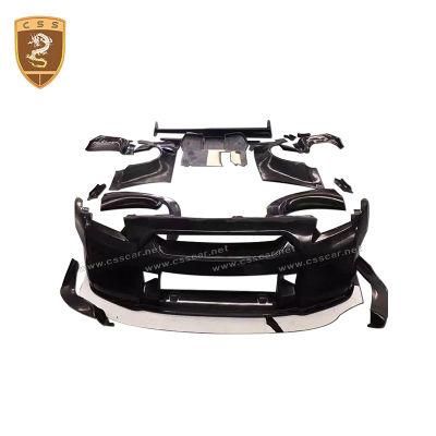 Rocket Bunny Style Glass Fiber Front Bumper Wide Body Kit for Nissan R35 Rear Spoiler