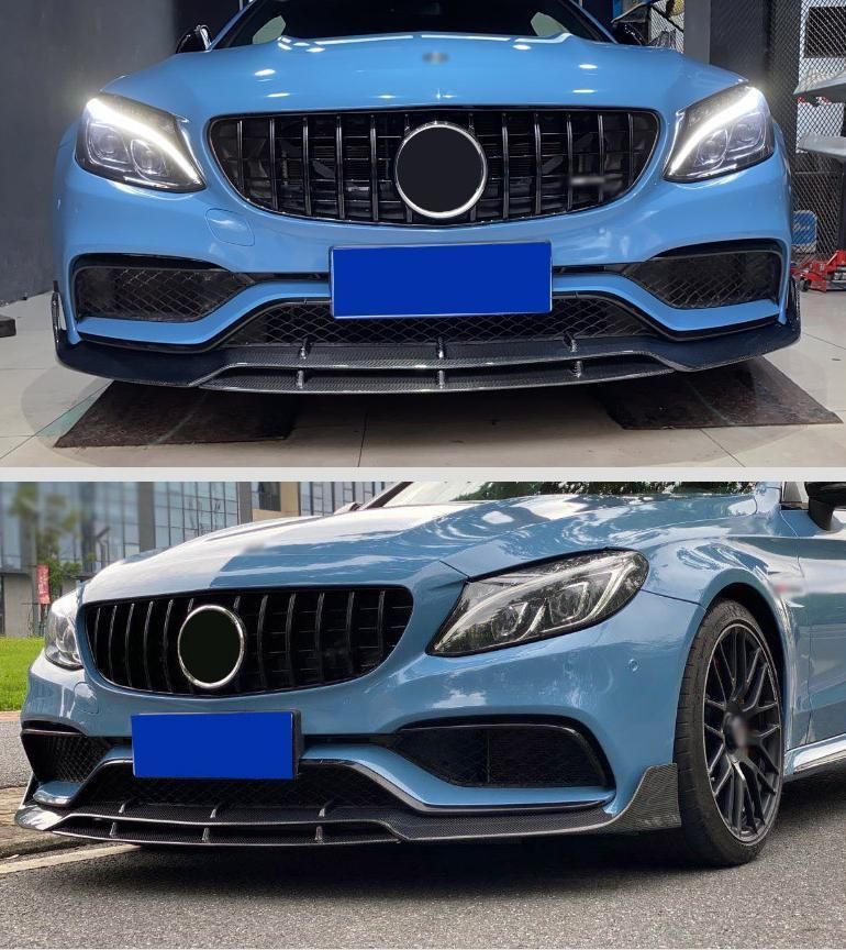 Carbon Fiber Front Bumper Lip for Mercedes Benz C-Class W205 C63 Amg 15-17