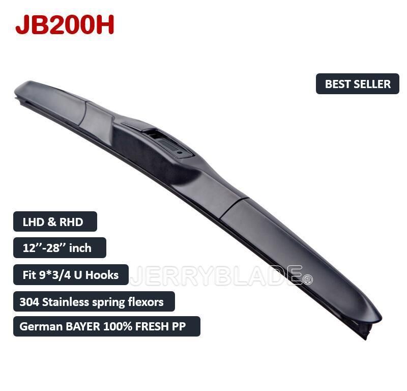 Denso Type Jerryblade Universal Hybrid Wiper Blade J/U Hook Best Seller Factory Supply OEM Cheap 12-28 Inch LHD & Rhd Jb200h