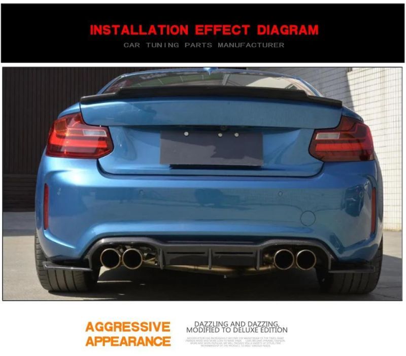 3PCS/Set M2 Forged Carbon Fiber Rear Bumper Diffuser for BMW 2series F87 M2 2014-2017