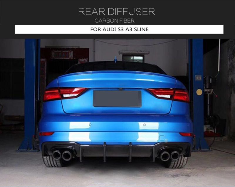 Facelift S3 Carbon Fiber Rear Valance Kit for Audi S3 8V A3 Sline Sedan 17-18
