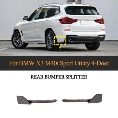 for BMW X3 M-Sport Carbon Fiber Rear Bumper Splitter Fins 2018-2019