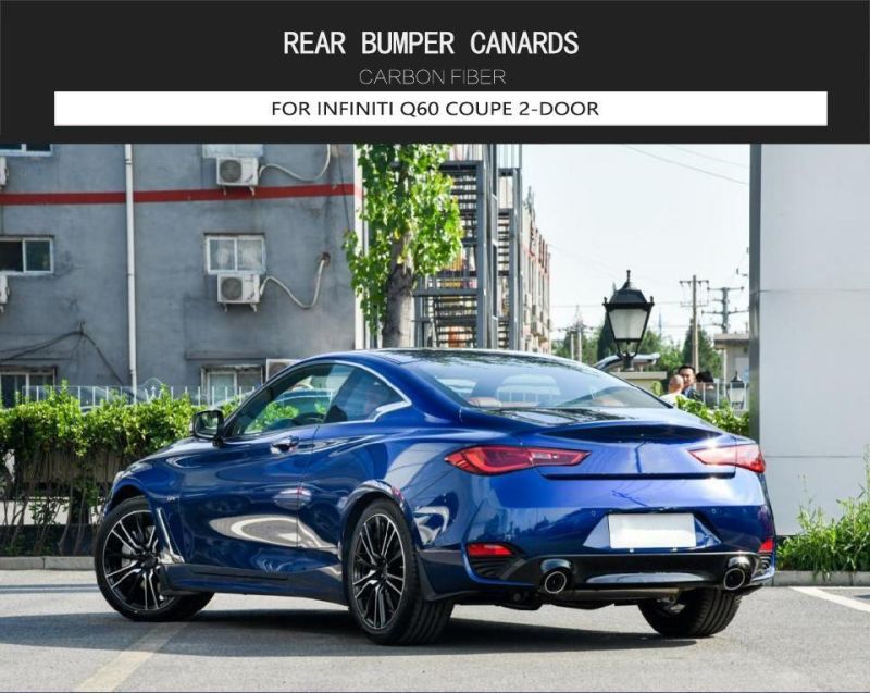Carbon Fiber Rear Bumper Canards for Infiniti Q60 Coupe 2-Door 2016-2020