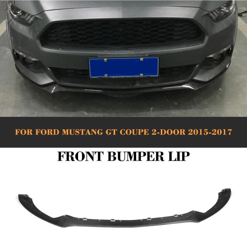 Carbon Fiber Front Bumper Chin Lip Splitter for Ford Mustang Gt Coupe 2-Door 2015-2017
