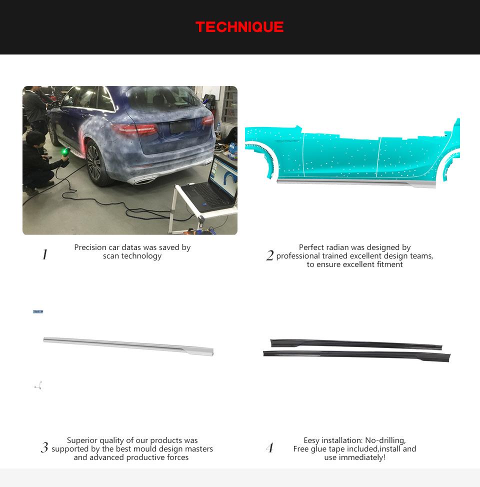 Carbon Fiber Side Skirts Extension for Maserati Ghibli Sedan 4-Door 2014-2021