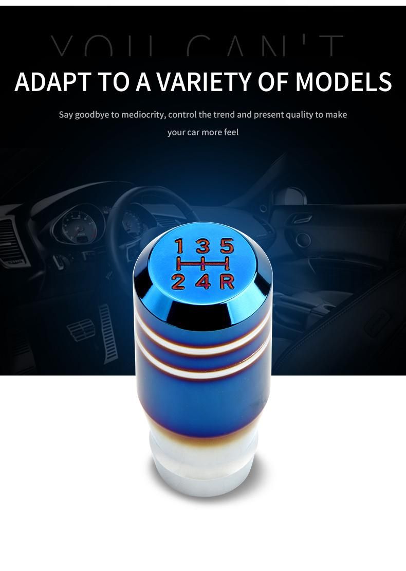 8.5cm Aluminum Alloy Titanium Blue Universal Manual Gear Shift Knob