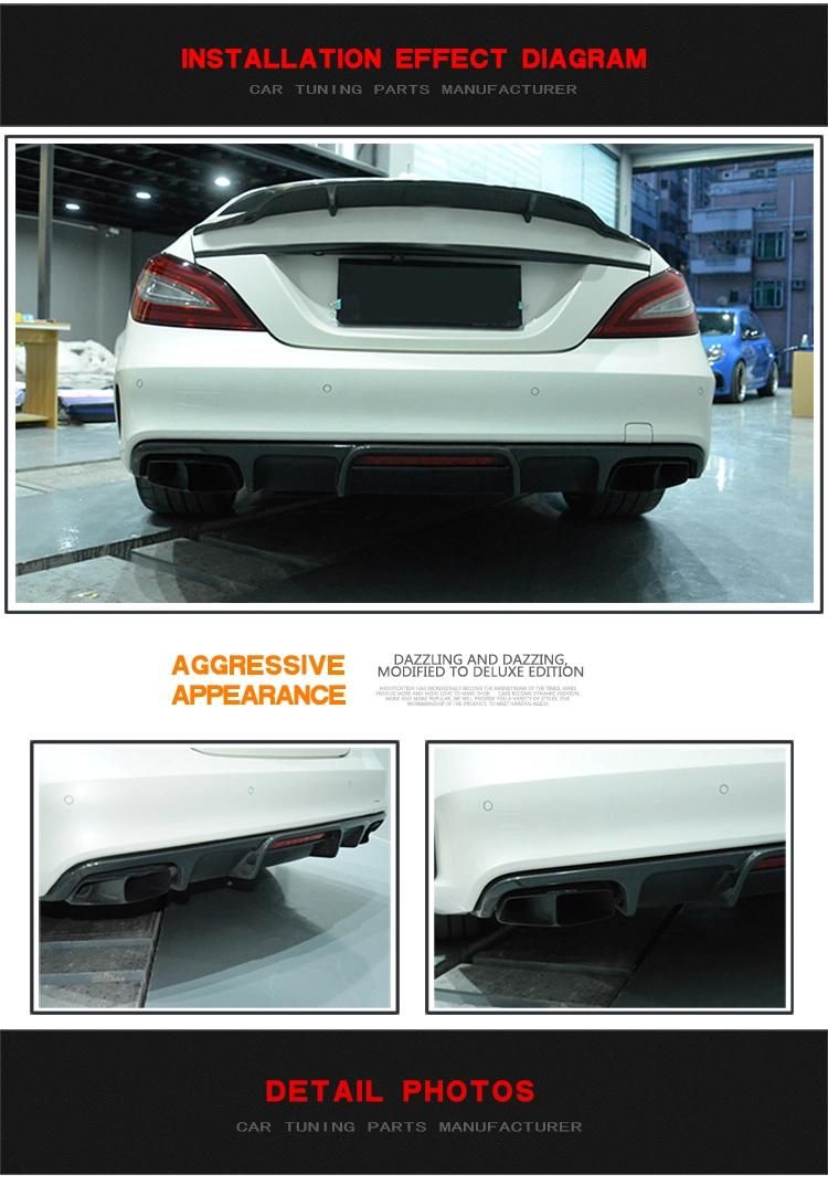 Carbon Fiber W218 Auto Rear Diffuser for Mercede S Ben Z Cls-Class W218 Cls63 Amg 15-17