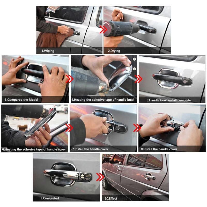 4X4 Car Accessories Sliver Black ABS Plastic Black Full Set Electroplating Parts Chrome Kits for Hilux Vigo 2012-2017