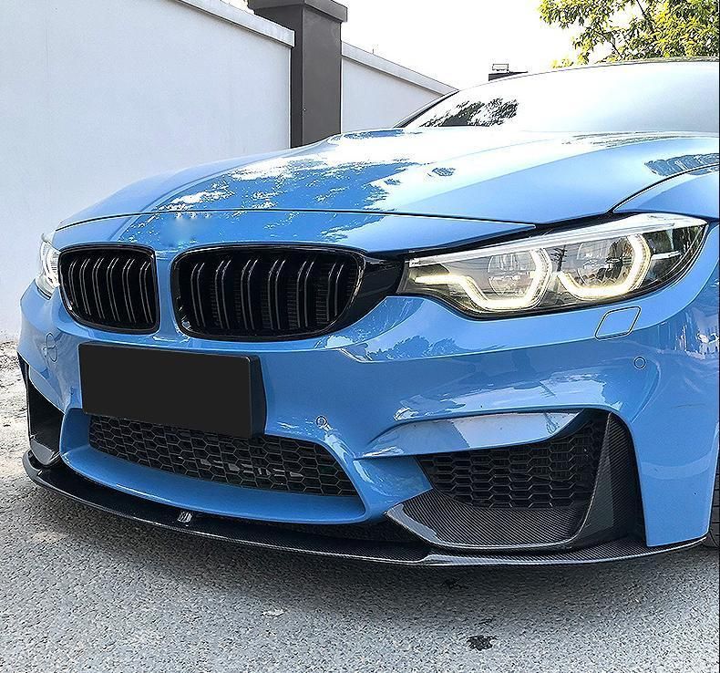 P Style Carbon Fiber Front Splitter Lip Fit for BMW F82 M4 F80 M3 14-17 4 Door 2 Door