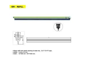 Truck Wiper Refill with Plastic Backing and Metal Clip, Cut-to-Fit Type, for Cars, Trucks
