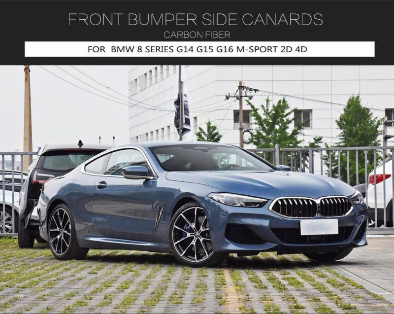 4PCS Carbon Fiber G14 G15 G16 Front Bumper Side Canards for BMW 8 Series M-Sport 2D 4D 2018-2021